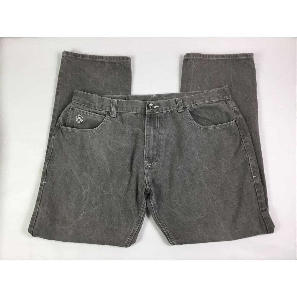 Eight‎ 732 Gray Denim Jeans Mens Sz 42/34 distressed Relax Fit StreetWear Pants